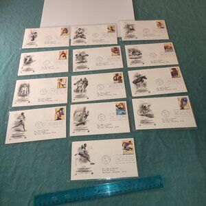 Academia Olympic Games Summer FDC Set Lot 1996 USA Sports Stamps Ephemera Bundle